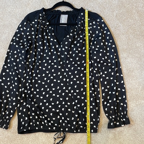 Anthropology, Dolan, black, long, sleeved blouse with white moons, medium - Picture 11 of 16